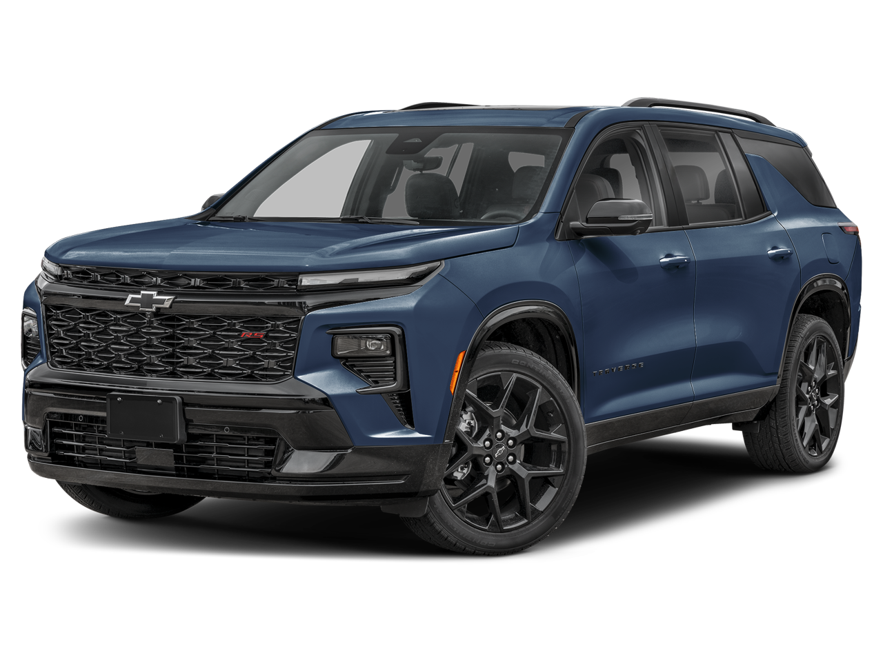 2025 Chevrolet Traverse FWD RS in Lakeshore Blue Metallic — front three-quarter view