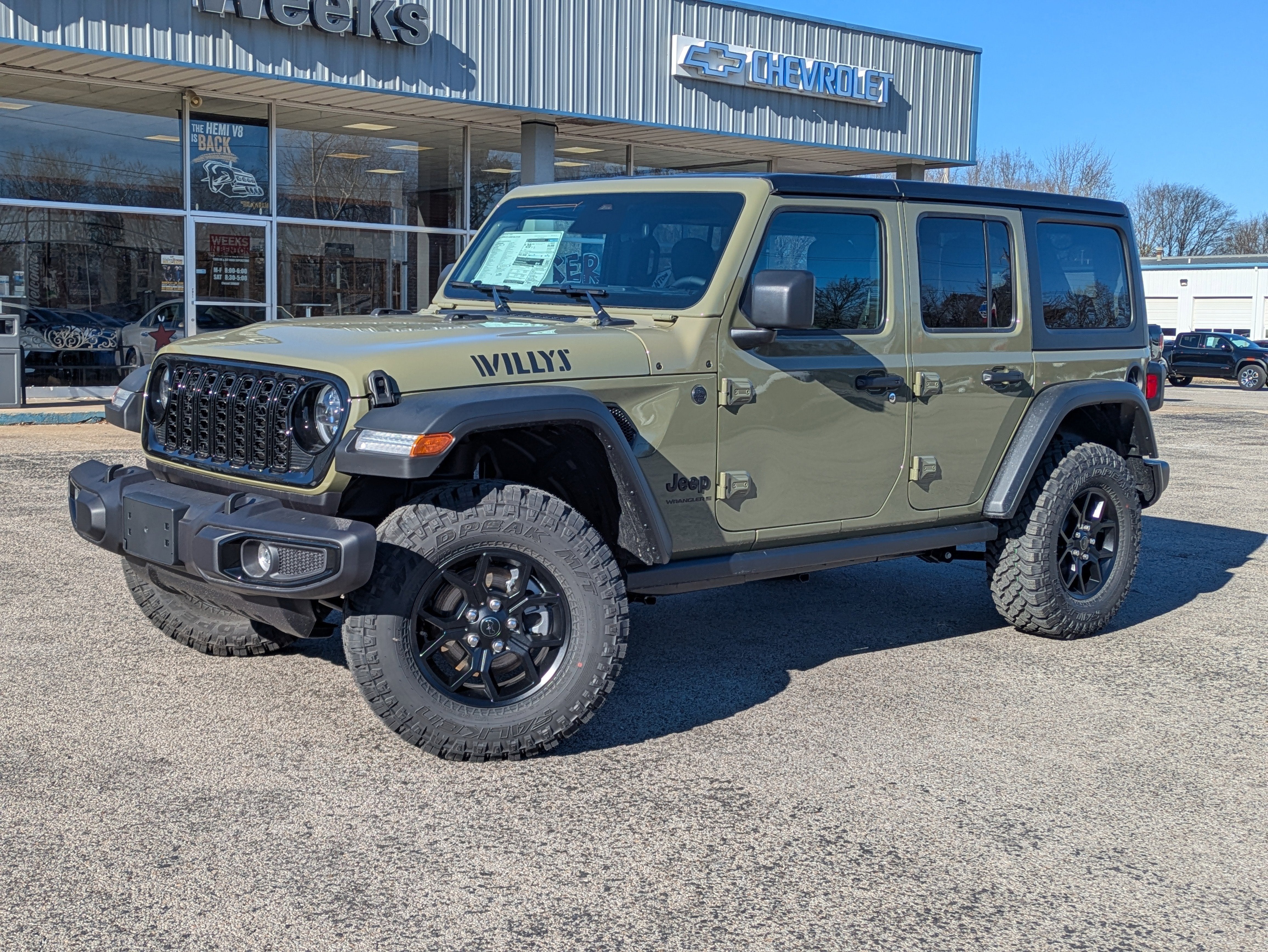 2026 Jeep Wrangler WRANGLER 4-DOOR WILLYS in 41 Exterior Paint — front three-quarter view