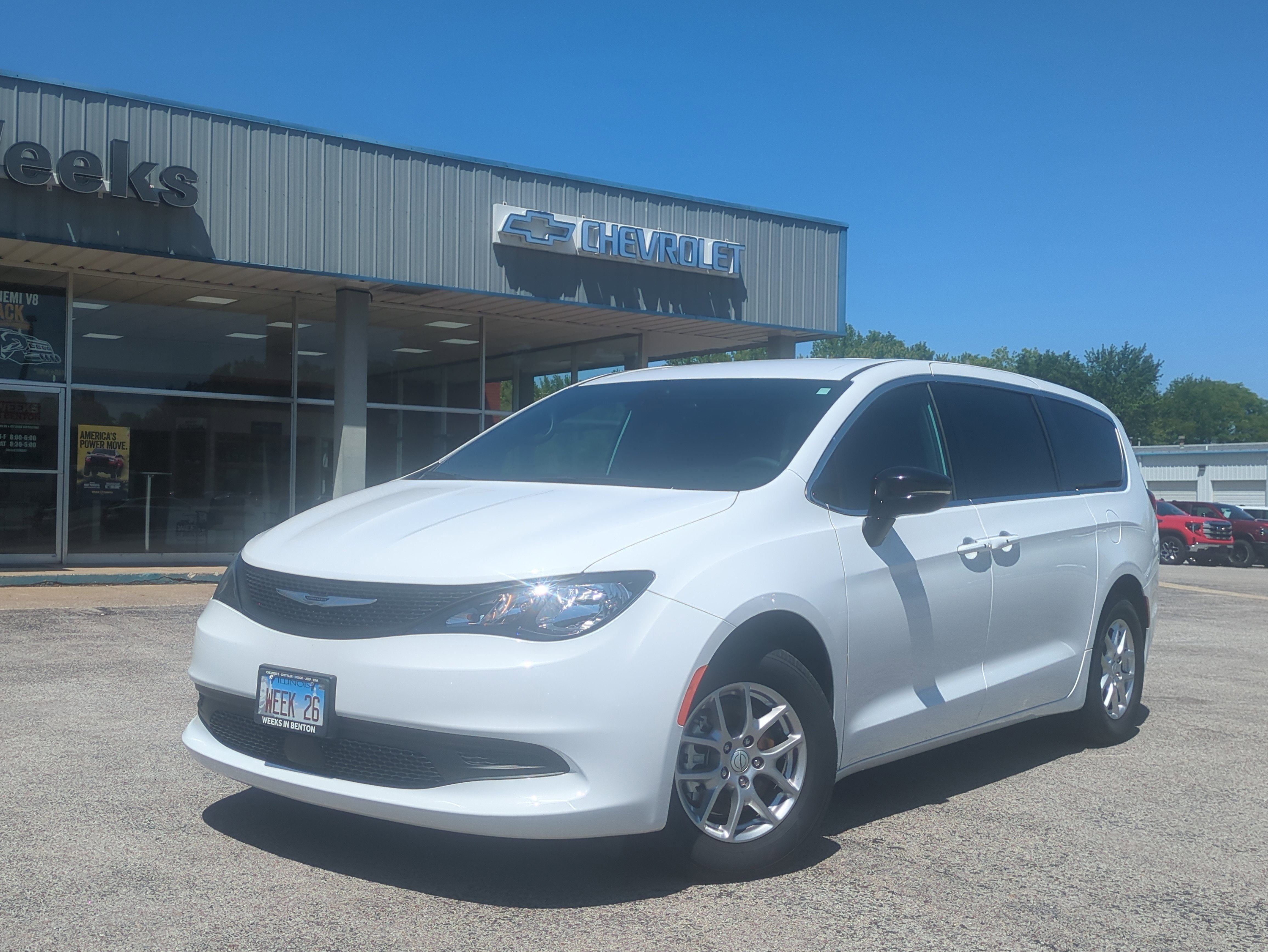 2026 Chrysler Voyager LX in Bright White Clearcoat — front three-quarter view