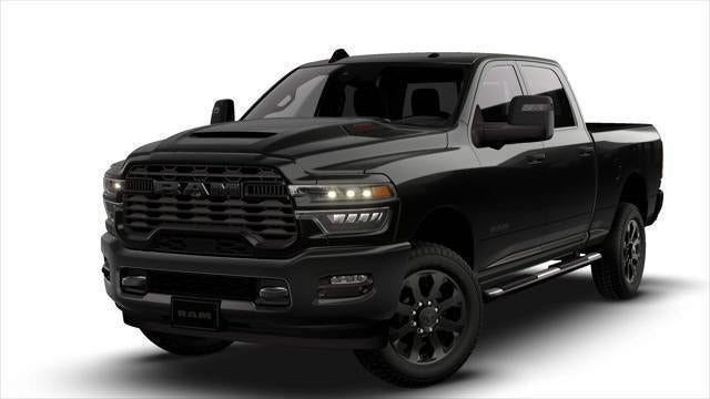 2026 RAM Ram 2500 RAM 2500 BLACK EXPRESS CREW CAB 4X4 6'4' BOX in Diamond Black Crystal Pearl-Coat Exterior Paint — front three-quarter view